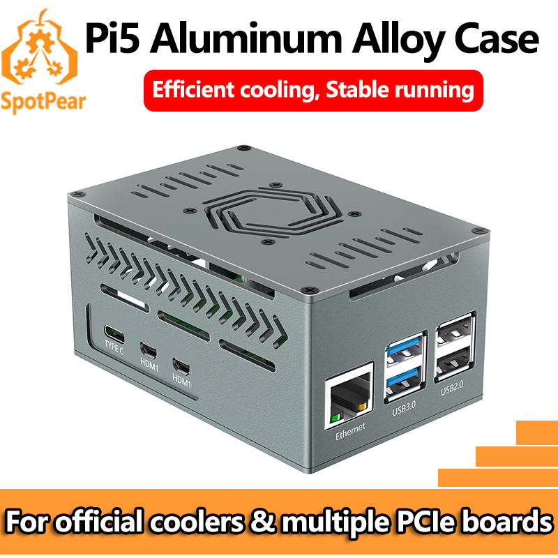 Argon One V3 M.2 Nvme Case - Raspberry Pi 5 อลูมิเนียมโลหะพร้อม Cooler พัดลม