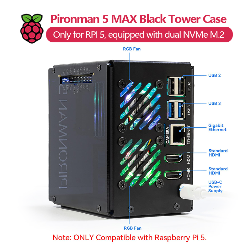 Pironman 5 MAX, เคสทรงสูงสีดำส - Argon One V3 M.2 Nvme Case บทวิจารณ์และราคา